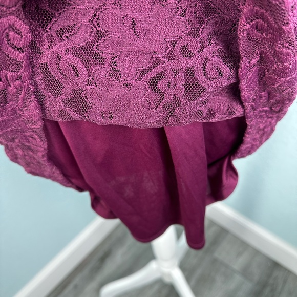 Jessica Simpson Maternity Lg Purple Lace Side Ruch Scoop Neck Built In Cami - Picture 5 of 12